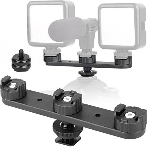 ChromLives Triple Cold Shoe Extension Mount Adapter