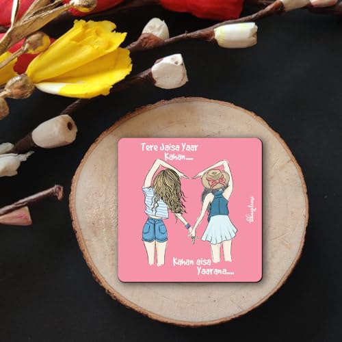 Image of Bhai Please Tere Jaisa Yaar Wooden Fridge Magnet in Hindi | Friendship Day Gift | Funny Fridge Magnet for Friends | Dost Gift | Yaar Gift | Funny Hindi Magnet