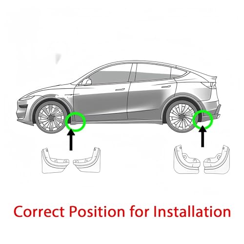 Guardabarros para Tesla Model Y 2020 a 2026 y protector contra salpicaduras trasero 6