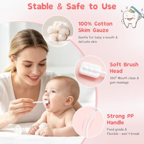 Image of Baby Tongue Cleaner, Newborn Toothbrush Disposable Oral Cleaner 52Pcs