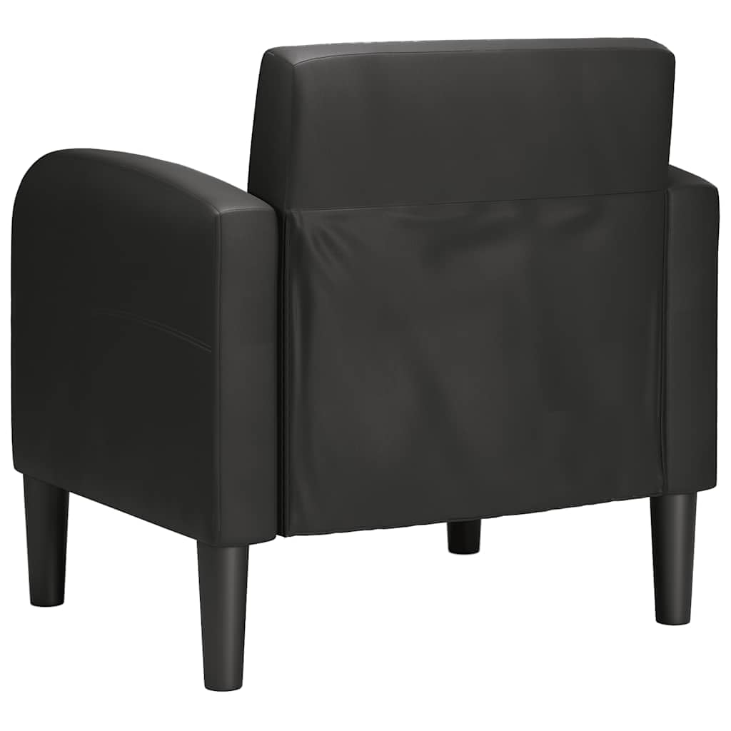 vidaXL Sessel mit Armlehnen Schwarz 54 cm Kunstleder, Sofasessel, Fernsehsessel, Relaxsessel, Einzelsofa, Relaxsofa, Wohnzimmer Sessel