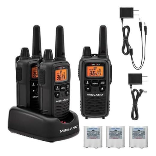 Midland 36 Channel FRS Two-Way Radio - Long Range Walkie Talkie with 36 Channels, Silent Operation, and NOAA Weather Alert Technology - Black (3-Pack)