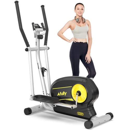 Pooboo Elliptical Machine，Elliptical Training Machines for Home Use,Quiet Driven Magnetic Elliptical with LCD Monitor and Heart Rate,350LB Weight Capacity