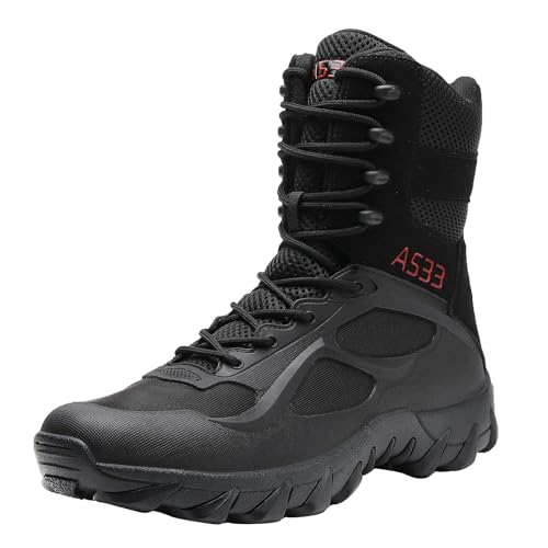 Image of Kervaky Men's Military Tactical Boots Lightweight Work Boot Non-Slip Breathable Jungle Desert Combat Boots