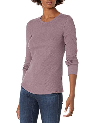 Dickies Women's Long Sleeve Crew Neck Thermal Shirt, Dusty Violet Single Dye, LG