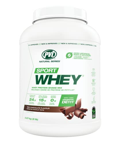 PVL Sport Whey, Clean 100% Whey Protein Powder, Rich Chocolate, 2.27 kg