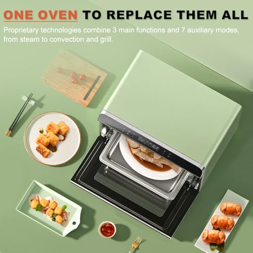 ROBAM Toaster Steam Combi Oven, Countertop Air Fryer 20-in-1 Oven with Convection & Grill, Stainless Steel Interior, 3-Layer Insulated Glass Door, 3 Steam Modes, 30 Built-In Recipes (White) - Image 3