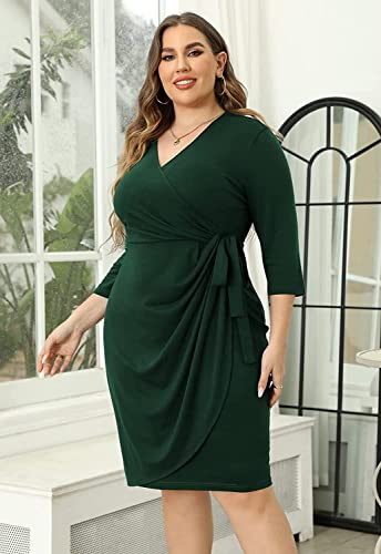 Image of TASHVIKA'S Women's Wrap V-Neck Plus Size Maxi Dress