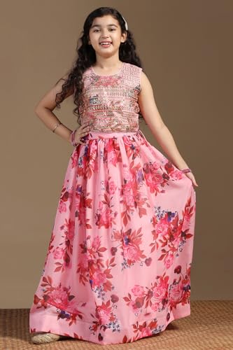 Image of Fashion Dream Girl's Organza Readymade Tabby Lehenga Choli |Lehenga |Traditional Lehenga Choli