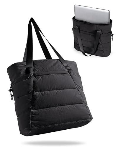 Image of Smasrob Puffer Tote Bag for Women, Lightweight Tote with Laptop Sleeve