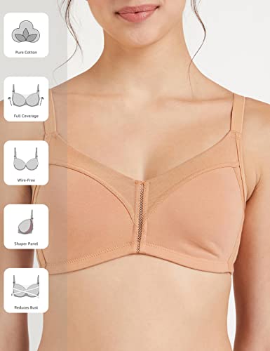 Image of Amazon Brand - Symbol Women's Cotton Modern Minimizer Bra (SYMMINBRAPO1 Skin 1 40 C)