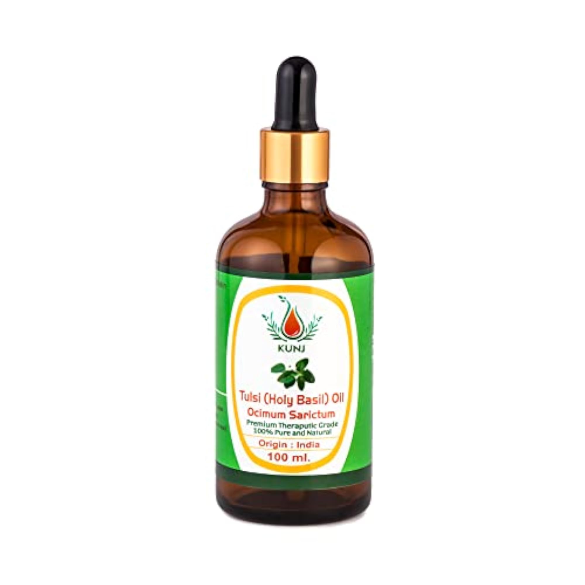KUNJ Tulsi Holy Basil Essential Oil, 100ML