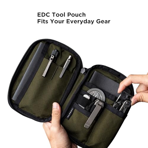 Image of ALPAKA Admin Pouch Pro EDC Organizer Tool Pouch Green Axogrid 300D | Smooth Zipper, Weatherproof Storage for Electronics, Cables, Travel Accessories
