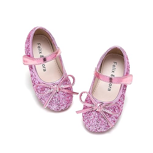 Image of Felix & Flora Toddler Flower Girl Dress Shoes - Girl Ballet Flats Party School Shoes Wedding