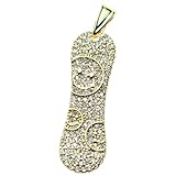 LKBEADS Colgante de cara sonriente | con circonita cúbica, fabricado en acero inoxidable | chapado en oro, 38 x 11 mm | joyería de la felicidad, dije de emoción | LK_CHP_0114_W