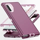 AYMECL for Note 10 Case,Samsung Note 10 Case [Military Grade] 3 in 1 Full Body Shockproof Dust/Drop Proof Heavy Duty Protection Cover,for Samsung Galaxy Note 10 6.3 Inch,Pink+Wine Red