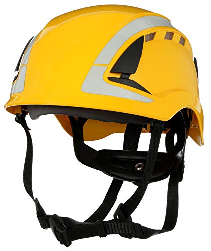 3M SecureFit Safety Helmet, Vented with Scotchlite Reflective, Yellow
