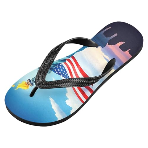 Burbuja Statue Of Liberty Flip Flops for Women Men, Soft Thong Sandals Rubber Slippers for Pool Beach Essentials2