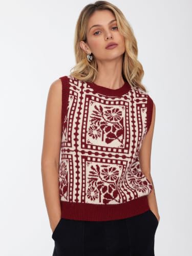 Image of CIDER Sweater Vest Women Sleeveless Cropped Sweaters Trendy Fall Outfits