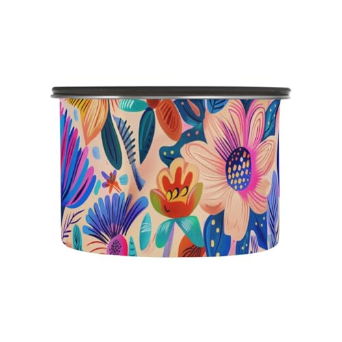 Contenedor para café acero inoxidable con diseño floral miniatura 2