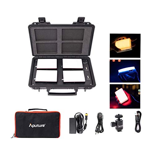 Aputure MC 4-Light Travel Kit,RGB On Camera Led Video Light,3200