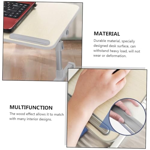 Bureau d'ordinateur pliable en bois beige au design simple et compact