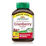 Jamieson Cranberry Complex, with 450 mg Cranberry Extract and 50 mg D-Mannose, Antioxidant, Max Concentrate, and Protects Against Urinary Tract Infections. Non-GMO, Gluten-Free, 100 Vegetarian Capsules