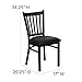 Flash Furniture 4 Pack HERCULES Series Black Vertical Back Metal Restaurant Chair - Black Vinyl Seat