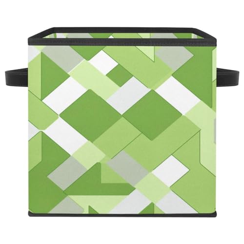 Cube de rangement carré vert géométrique pour étagère salon - 2