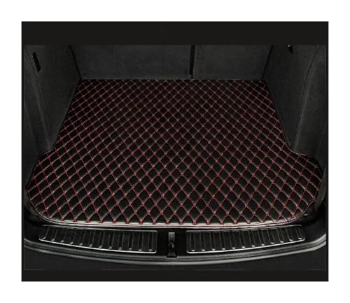 Tapis de protection de coffre haut de gamme en similicuir noir et rouge