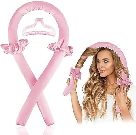 Mokvee Heatless Hair Curler for Women – Satin Curling Rod Headband + Accessories, No‑Heat Foam Rollers, Sleep‑In Silk Ribb...