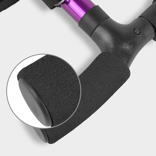 Klappbarer Hund mit LED-Licht für Senioren, Einstellbarer Fußrohr für das Gleichgewicht, Stock für Senioren mit Griff Kissen T und Basis Quad schwenkbar