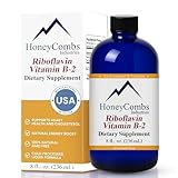 HoneyCombs Vitamin B2 Riboflavin Supplement Liquid Drops - High Potency Vitamin B2 for Men & Women - Maintain Healthy Digestion, Nervous System, Hair, Skin, Nails - Vegan Liquid Vitamins (8 Fl oz)