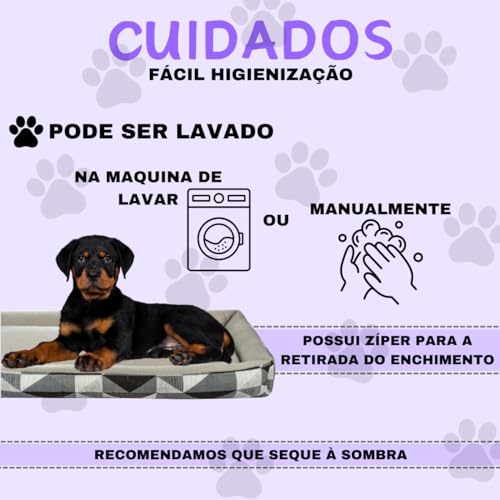 Cama Pet Espaçosa Para Pet Porte Grande Com Ossinho Pelúcia (Triângulo cinza)