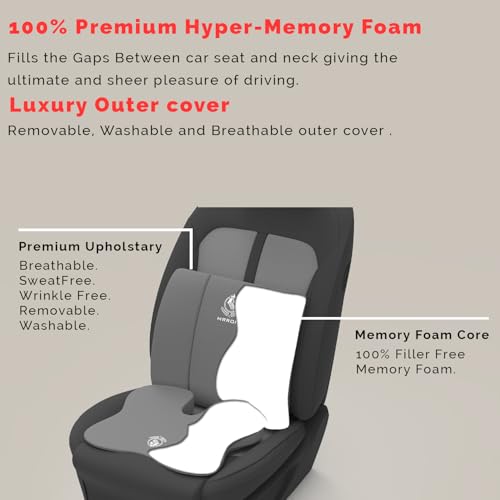 Image of MRRON Car Comfort Combo | Memory Foam Backrest & Wedge Seat Cushion Combo of 2 | Orthopedic Support for Back, Tailbone, Sciatica | Ergonomic Comfort for Car, Office| Posture Correction | Universal Fit