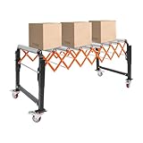 Adjustable Conveyor Roller Stand Infeed/Outfeed Support, 176LBS Weight Capacity, Expandable, Flexible, with 4 Wheels, for Factory Workshops Logistics Food Processing, etc.