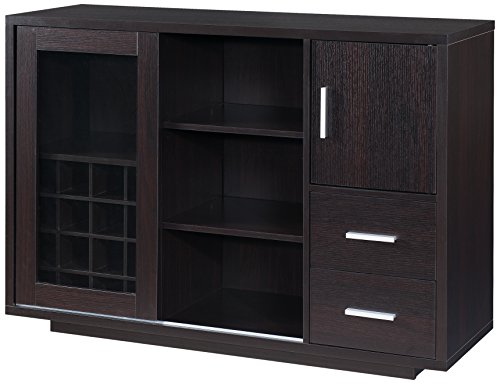 Furniture of America Thandie Dining Buffet and Wine Cabinet, Cappuccino