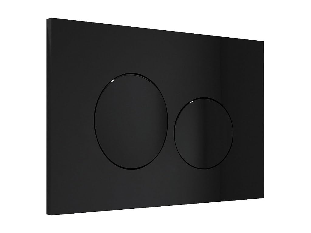 Venta-único - Pack de WC colgante de cerámica negro mate con soporte y placa de disparo - HURO II
