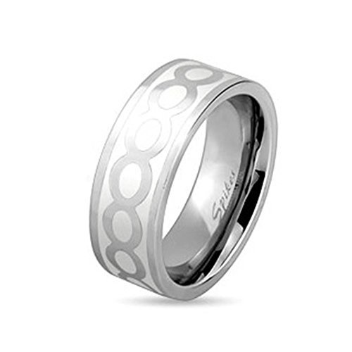 Coolbodyart Unisex Blanco Esmaltado Anillo De Acero Inoxidable 6/8mm Ancho Disponible Tamaños Anillo 47 (15) - 69 (22) - Blanco Cover
