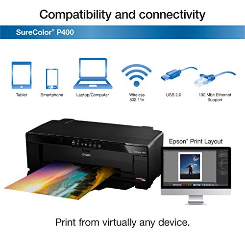 Epson Surecolor P400 Wireless Color Photo Printer, 20.9 X 25.8 X 13.5 Inches, Black, Model:c11Ce85201 #TOP3