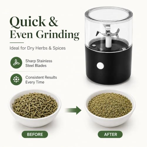 Electric Herb Grinder Portable Dry Spice and Tobacco Grinder - Image 2