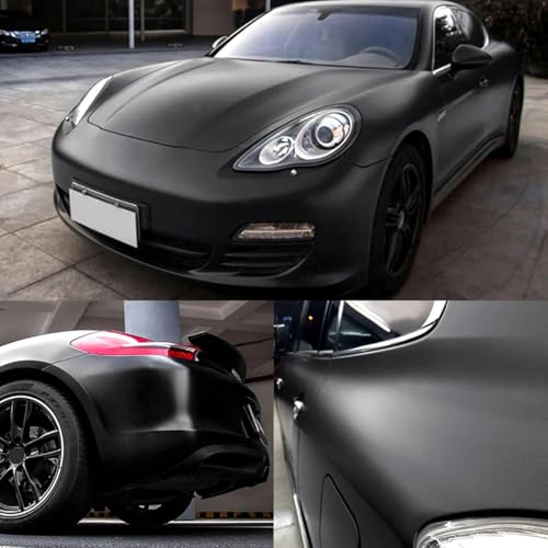 Pegatina autoadhesiva para coche negra, película mate cepillada de 50×100 cm 5