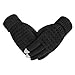 Fakeface Knitted Wool Touch Screen Texting Gloves for All Touchscreen Electronic Devices for Women/Ladies/Girls; Great Gift for Christmas/Birthday/New Year (Black)