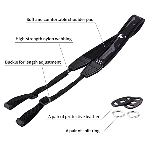 Image of JJC Soft Camera Neck Shoulder Strap for Canon M50 M5 M6 Mark II G5X G7X G9X | for Panasonic GH6 G85 G95 G100 GX85 GX95 G7 G9 G9II GX9 GX8 GH5 GH5S FZ80 FZ300 FZ1000 II Olympus OM-D E-M10 E-M5 E-M1 & More