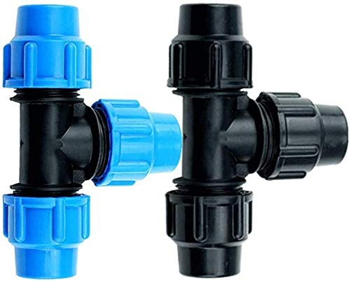 Raccordi filettati 1 pz Connettore per tubi in PE a giunto rapido a tre vie, 16/20/25/32/40/50/63 mm Raccordo a raccordo rapido a T per tubo dell'acqua, Raccordo a T per rubinetto Convertitore per r