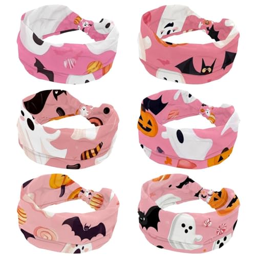 Lot de 6 bandeaux Halloween pour femme avec citrouilles et bonbons