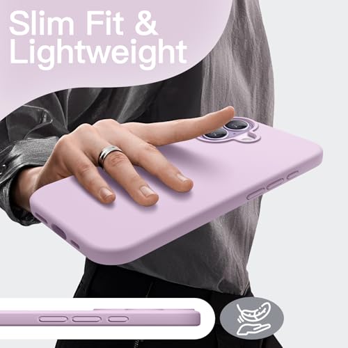 Image of JETech Liquid Silicone Case for iPhone 17 6.3-Inch, Silky Soft Touch Full-Body Protection, Anti-Scratch Shockproof Phone Cover with Microfiber Lining (Purple)