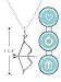 EnCharmed Sterling Silver Bow and Arrow Charm Necklace, Hunter Sagittarius Archer Pendant Jewelry