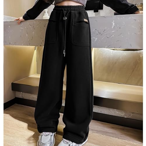 Wide Leg Sweatpants for Kids Boys Girls Solid Casual Loose Joggers Pants Stretch Soft Athletic Pants with Pockets4