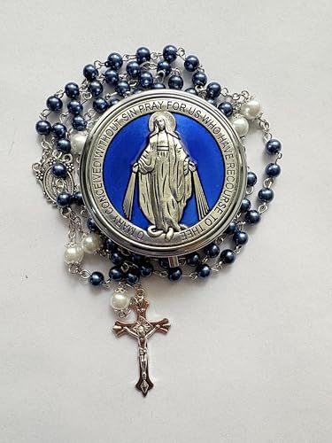 Catholic Pearl Cross Rosary Necklace — Ideal for Baptism, Prayer, Devotion — 6mm Glass Beads & 8mm Our Father Beads w/Caps, Miraculous Jewelry Box – Perfect Religious Gift for Women, Men2